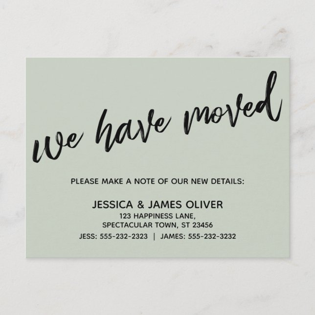 Carte Postale Écriture manuscrite Simple Nous avons déplacé la t (Devant)