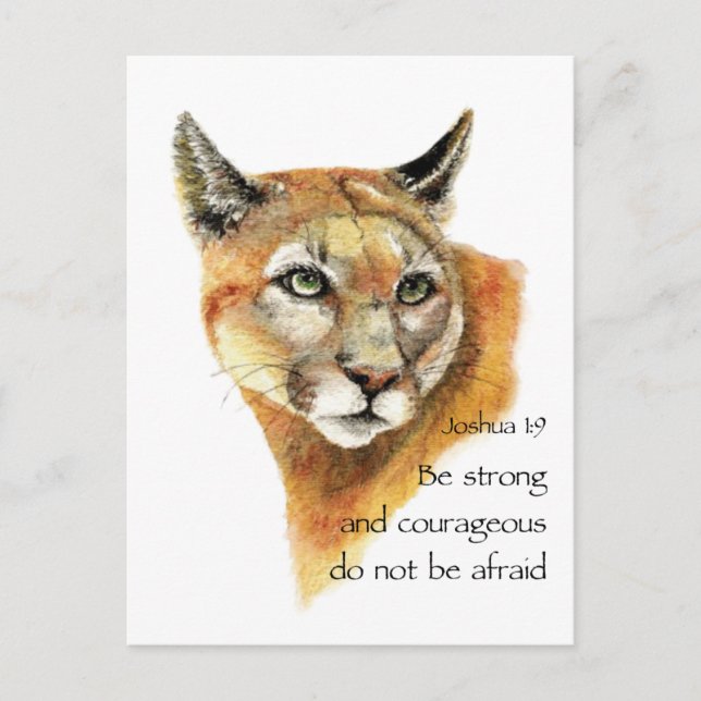 Carte Postale Écriture Motivationnelle Joshua Cougar Art animal (Devant)