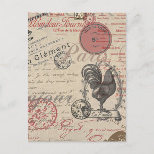 Carte Postale Écriture vintage de français Paris Typographie de 