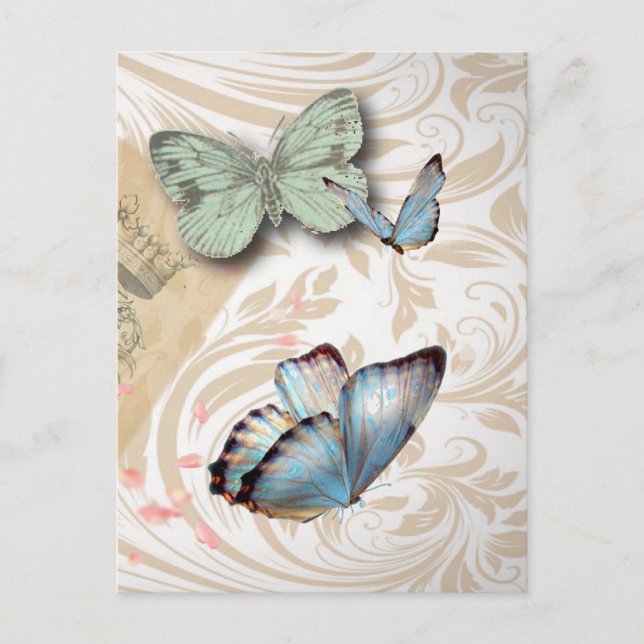 Carte Postale écritures postmark papillon Paris Effiel Tower (Devant)