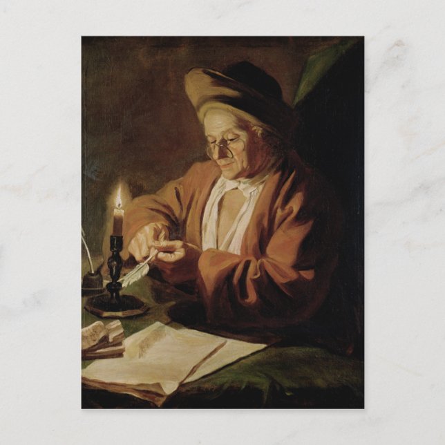 Carte Postale Écrivain âgé (Devant)