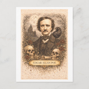 Carte Postale Écrivain de style vintage Edgar Allan Poe