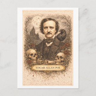 Carte Postale Écrivain de style vintage Edgar Allan Poe