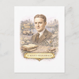 Carte Postale Écrivain de style vintage F. Scott Fitzgerald