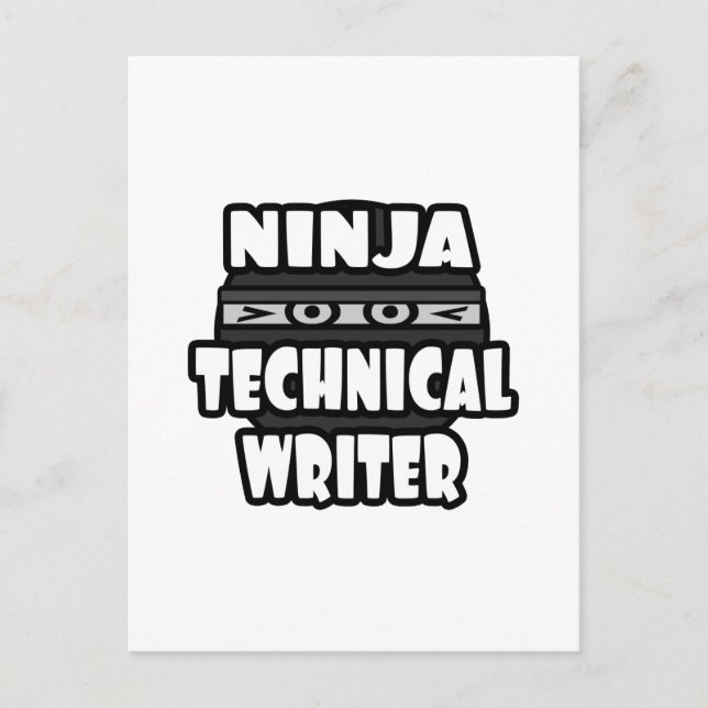 Carte Postale Écrivain technique Ninja (Devant)