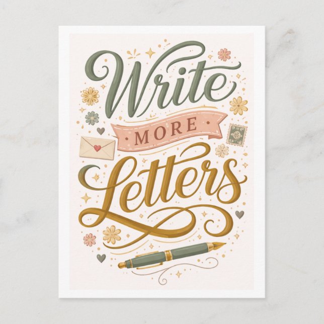 Carte Postale Écrivez Plus De Lettres (Devant)