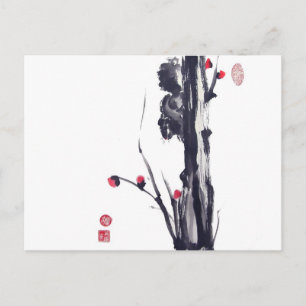 Carte Postale Écureuil à bouffée sur arbre