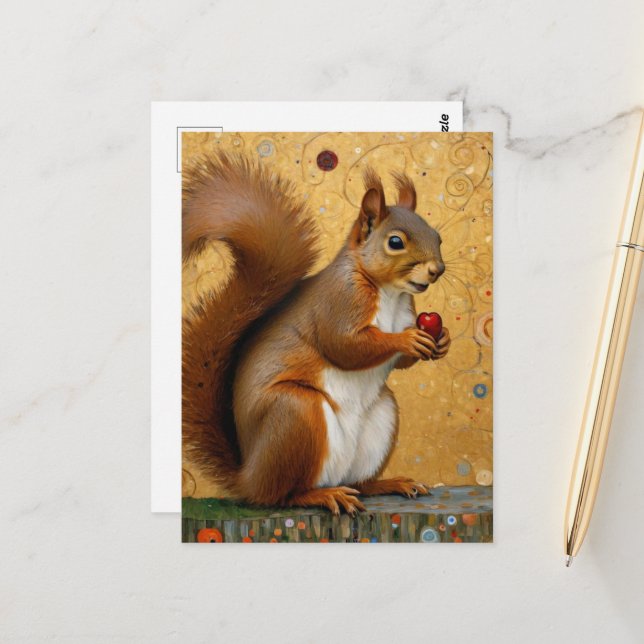 Carte Postale Écureuil adorable (Devant/Arrière en situation)