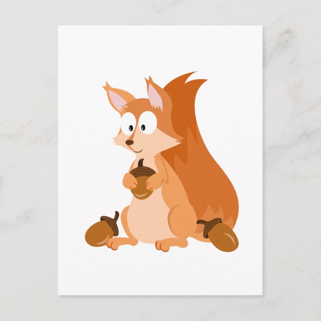 Carte Postale Écureuil animal forestier (Devant)