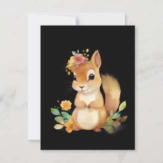 Carte Postale Écureuil aquarelle