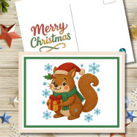 Écureuil brodé fantaisiste de Noël
