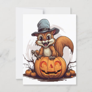 Carte Postale Écureuil d'Halloween