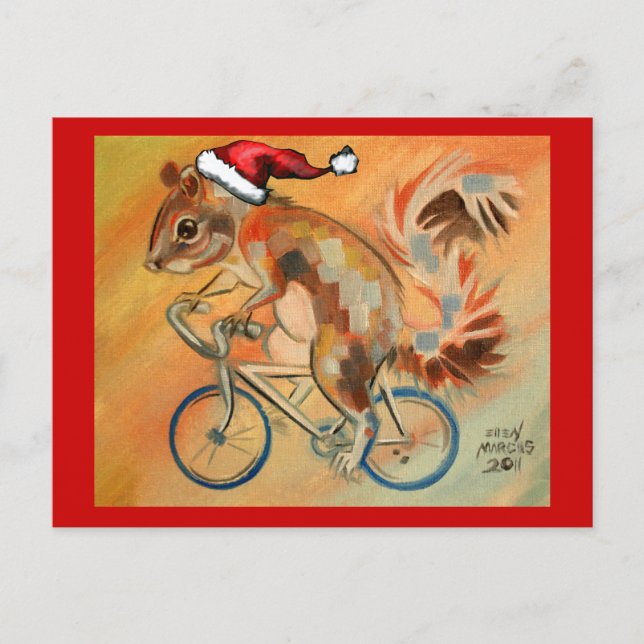 Carte Postale Écureuil Hipster X-Mas (Devant)
