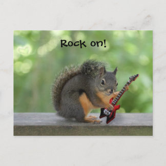 Carte Postale Écureuil Jouant de la guitare électrique