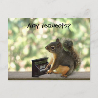 Carte Postale Écureuil Jouer Piano