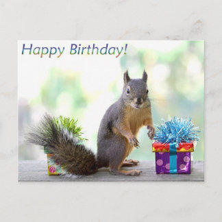 Carte Postale Écureuil Joyeux Anniversaire !