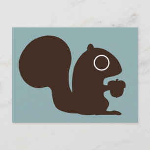 Carte Postale Écureuil mignon à la noix Fun Woodland Wildlife