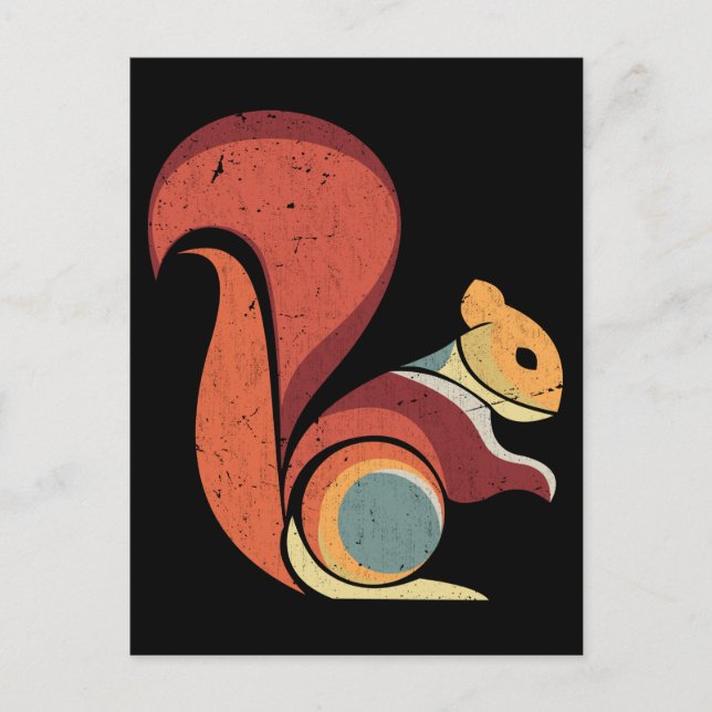 Carte Postale Écureuil Rétro Hommes Femmes Rongeur Animal (Devant)