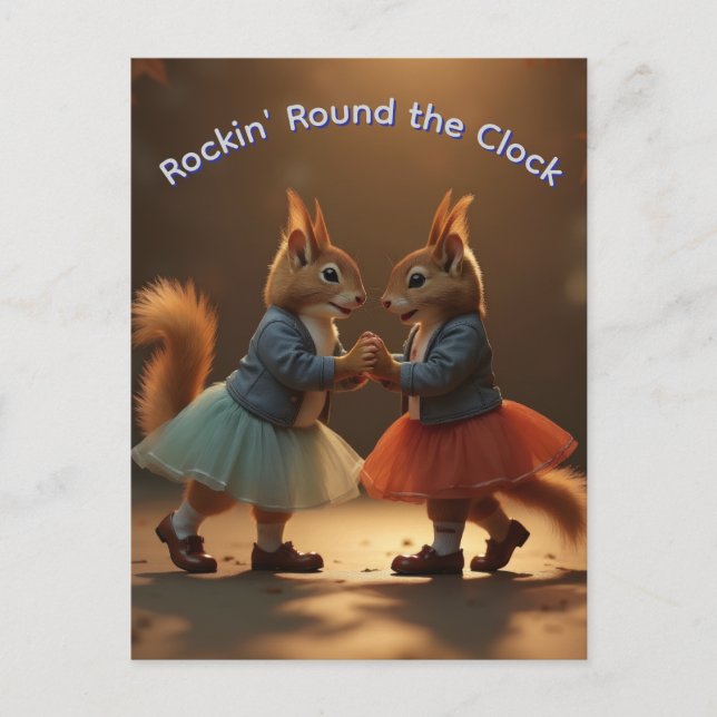 Carte Postale Écureuils à houblon (Devant)