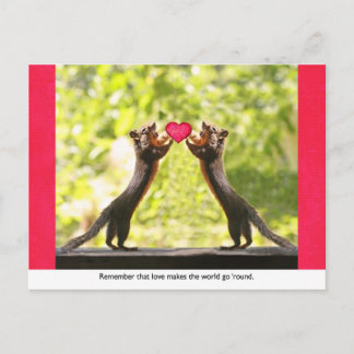 Carte Postale Écureuils amoureux