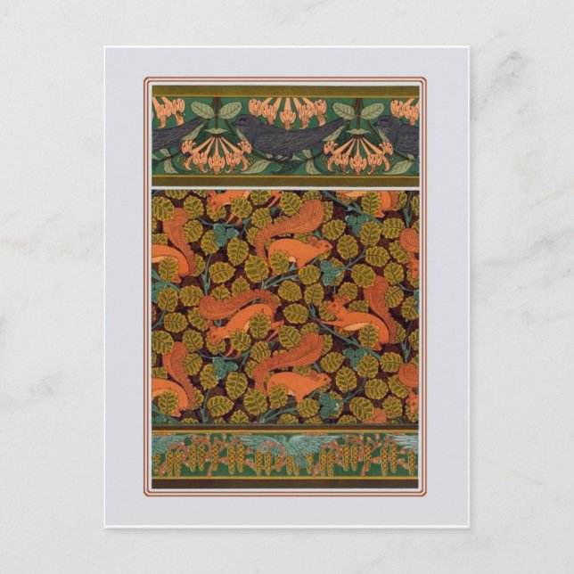 Carte Postale Écureuils Art Nouveau (Devant)