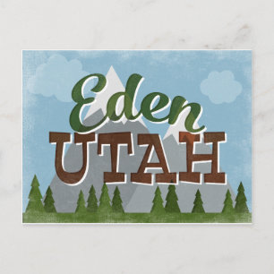 Carte Postale Eden Utah Fun Retro Montagnes neigeuses