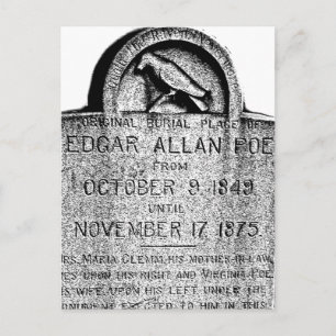 Carte Postale Edgar Allan Poe Tombstone. Images d'Halloween dépl