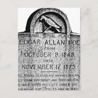 Carte Postale Edgar Allan Poe Tombstone. Images d'Halloween dépl