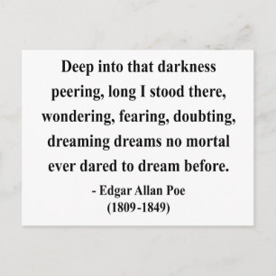 Carte Postale Edgar Allen Poe Citation 8a
