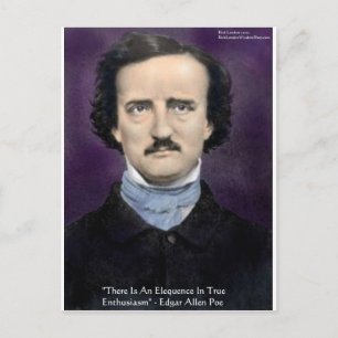 Carte Postale Edgar Allen Poe "Enthousiasme" Citation de sagesse