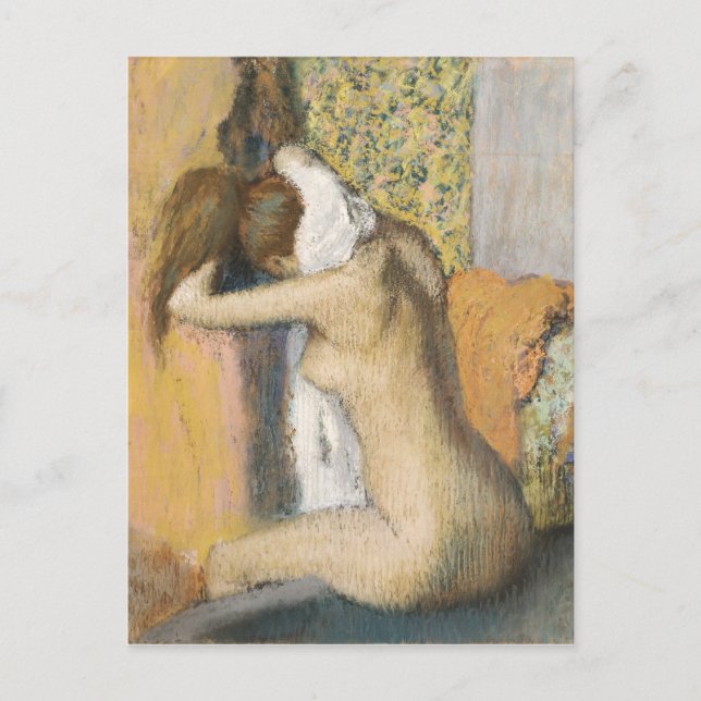 Carte Postale Edgar Degas | Après le bain, femme Sécher le cou (Devant)