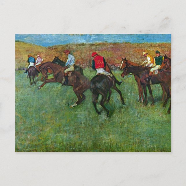 Carte Postale Edgar Degas - Course à cheval avant de commencer (Devant)