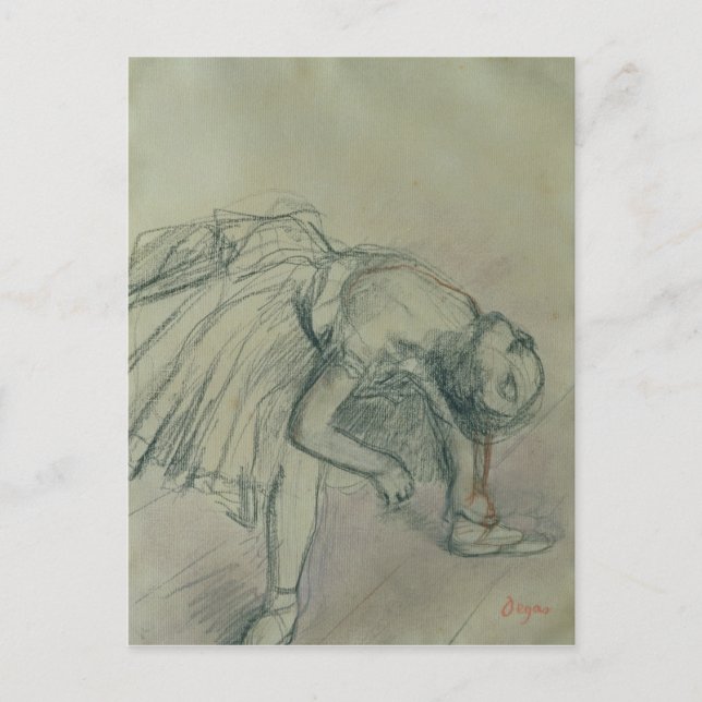 Carte Postale Edgar Degas | Dancer Fixing her Slipper, c.1865 (Devant)