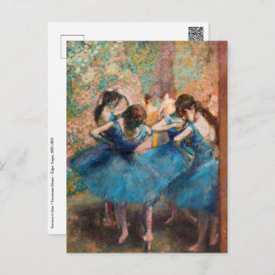 Carte Postale Edgar Degas - Danseurs en bleu