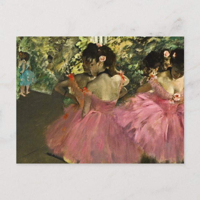 Carte Postale Edgar Degas - Danseurs En Rose (Devant)