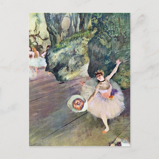Carte Postale Edgar Degas - Danseuse avec un bouquet de fleurs ( (Devant)