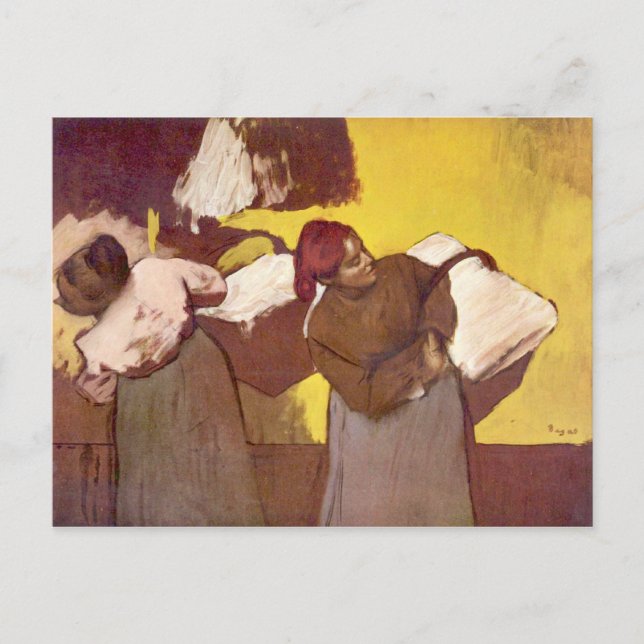 Carte Postale Edgar Degas - Deux femmes laveuses (Devant)