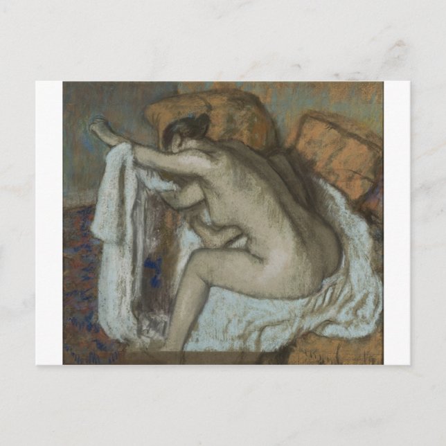 Carte Postale Edgar Degas - Femme Sécher Arm Gauche 1884 Pastel (Devant)