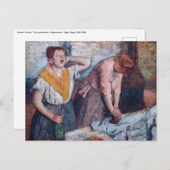 Carte Postale Edgar Degas - Femmes en repassage (Devant / Derrière)