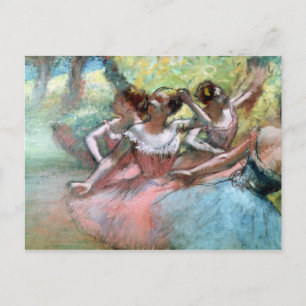 Carte Postale Edgar Degas Four ballerinas