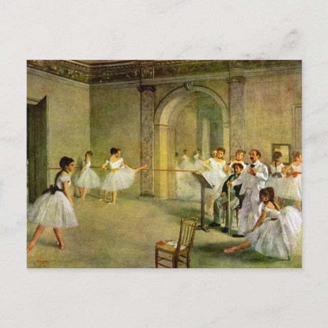 Carte Postale Edgar Degas - Hall de l'Opéra Ballet dans la rue (Devant)