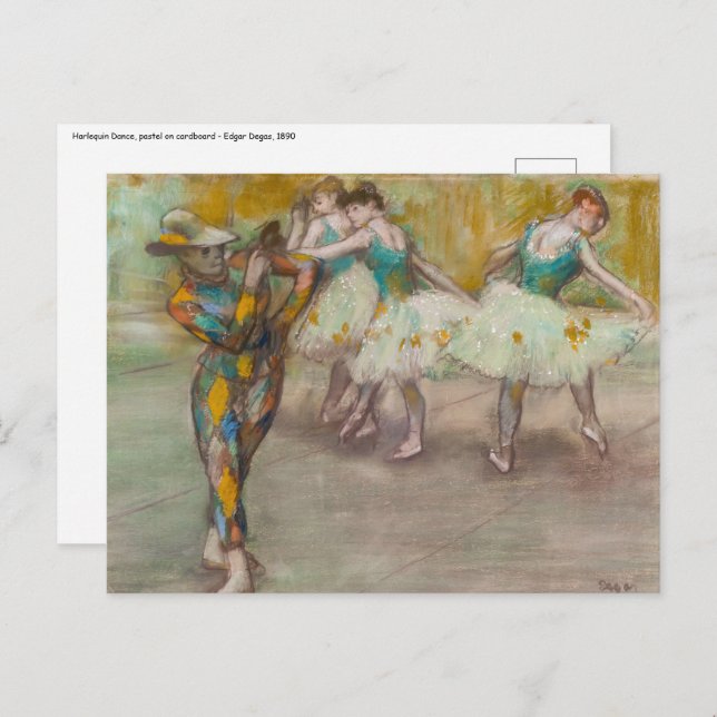 Carte Postale Edgar Degas - Harlequin Dance (Devant / Derrière)