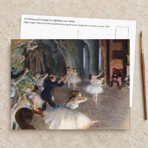 Carte Postale Edgar Degas - La répétition du ballet sur scène