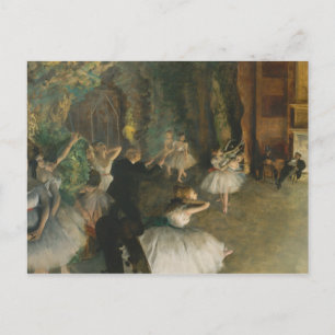 Carte Postale Edgar Degas - la répétition du ballet sur scène