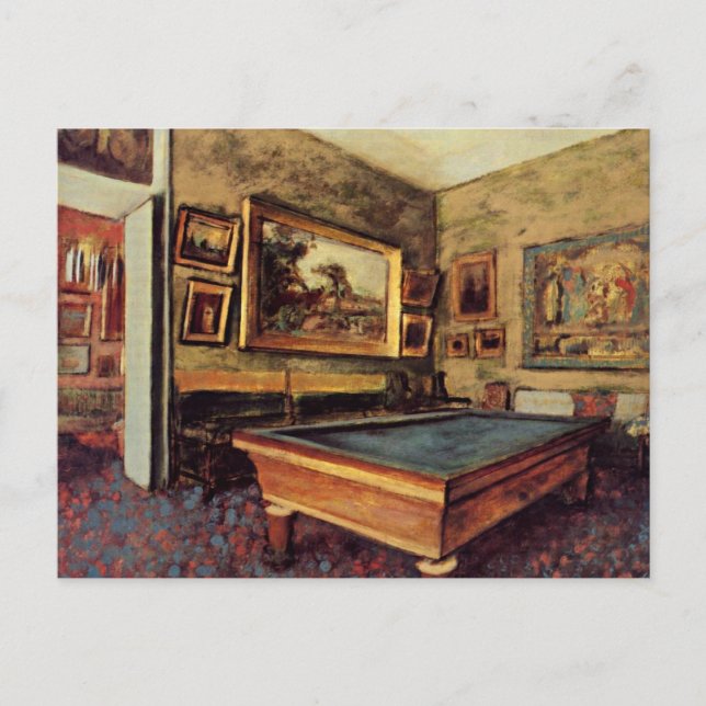 Carte Postale Edgar Degas, La salle de billard (Devant)