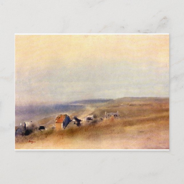 Carte Postale Edgar Degas - Maisons sur des falaises au-dessus d (Devant)