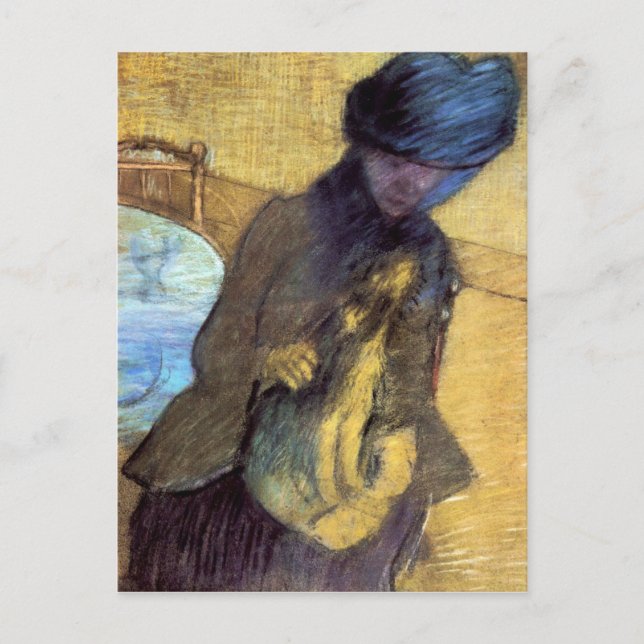 Carte Postale Edgar Degas - Mary Cassatt avec son chien (Devant)