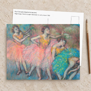 Carte Postale Edgar Degas - Quatre danseuses