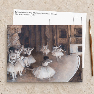 Carte Postale Edgar Degas - Répétition de ballet sur scène