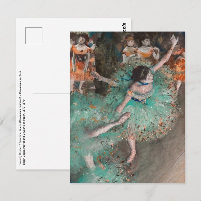 Carte Postale Edgar Degas - Swaying Dancer / Danseuse en vert (Devant / Derrière)